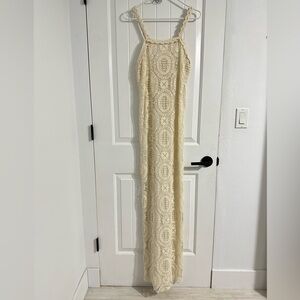 Alexis Crochet Maxi Dress in Ivory